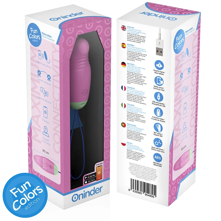 ONINDER CUTE - UOVO IN SILICONE VIBRANTE-ROTANTE A 360° PER AMARE IL PIACERE - APP GLOBALE GRATUITA